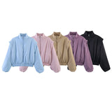 Spring New Simple Five-Color Shoulder Tagonal Cotton Jacket