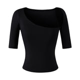 Pure Sleeve T-Shirt Girl Summer Chic Design Sense Slimming Shirt Hottie Elastic Small Top
