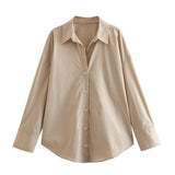 BSK&TRAF Women's Clothing 2025 Summer New Baitose Commuting Multi-Colored Silk Shirt 2348976