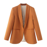 BSK&TRAF Women's Clothing 2025 Autumn New Commuter Style Fashion Green Fruit Collar Suit Jacket