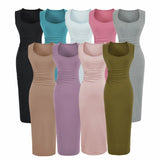 Wide Shoulder Strap Pit Strip Dress Women 2026 Summer New Hot Girl Pure Color U Collar To The Waist-Up Dress