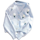Knitted Cardigan Sweater Coat Women's Spring Spring Wear New Explosive European Loose V-Neck Top