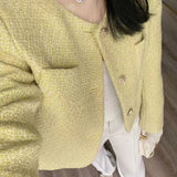 2025 Autumn Dress New Small Fragrant Short Coat Women Fashion High-End Casual Coarse Flowers And Small Coat Tide
