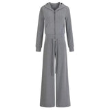 Hooded Hoodie Rope Wide Leg Pants Women Autumn New Small Trousers Trousers Trousers Hooded
