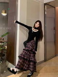 French Lattice Dress Dress Women's Autumn And Winter 2026 New Small Fragrant Style High-End Wearing Long Dress Set