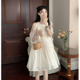 Pure Lusty Wind Strapped With Round Collar Dress 2026 New Summer Gentle Temperament Sweet First Love Dress