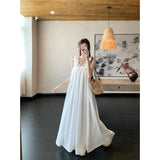 Holiday Style Heavy Industry Three-Dimensional Flower Vest Dress 2026 Spring New Loose Casual Word Long Dress Women's Tide