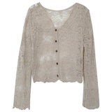 Spring And Autumn 2025 With Sling Skirt Outside The Lace Cardigan Shirt Thin Casual Sunscreen Coat Women Fashion