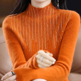 Half-High Collar Sweater Women's Autumn And Winter Thick New Leisure Set Warm Knitting Loose Bottom Shirt Tide