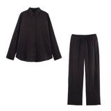 New Summer Solid Shirt 4786090 Wide-Legged Trousers 4786091