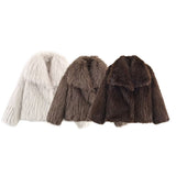 Autumn New Collar Hairy Short Two-Color Coat 4360242