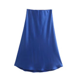 Spring 2025 New Tight Waist Simple Set Solid Color Lirt Solid Color Half Body Skirt