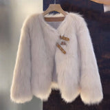 In The Autumn Of 2025, The New Autumn And Winter Fur Coat Short Korean Version Of The Leisurely Small Fragrant Blouse Woman