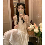 Pure Lusty Wind Strapped With Round Collar Dress 2026 New Summer Gentle Temperament Sweet First Love Dress