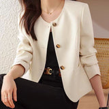 Spring And Autumn 2025 New Small Fragrant Coat High-End Casual Short Coat Ocean Collar Collar Top Woman