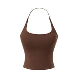 Pure Hot Girl Hanging Neck With Chest Cushion Small Vest Temperament Outside Swing Long Sleeve Hood T-Shirt Hottie Two Sets Of Women