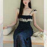 2026 Summer Wearing French Lace Splicing Broken Flowers Hanging Dress Seaside Holiday Style Dress