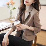 Spring And Autumn 2025 New Temperament Blazer Women's High-End Design Sense Simple Casual Suit Women