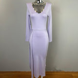 Temperament Famous Wind V-Neck Waist Display Body Collared Medium Long Dress Spring And Autumn Open Forked Ass High-Waisted Dress Ins