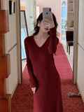 Autumn And Winter With Coat With Sweater Dress Women 2026 New Temperament Thin Bottom Knit Dress Dress
