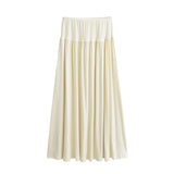 The Feeling Of Thin A-Word Half-Body Skirt Autumn 2025 New Gentle Wind Temperament With High-Waisted 100-Folded Skirt