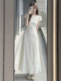 French Beautiful White Dress Women's Summer 2026 New High-End Design Sense Of Niche Temperament Waist Dress