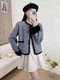 High-End Design Sense Casual Loose Small Fragrant Coat Female Fashion Temperament Round Collar Short Coat Tide