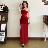 Seaside Holiday Net Yarn Sleeveless Corset Dress Women's Summer Baggy Beach Dress