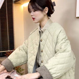This Year's Popular Light And Thin Spring And Autumn 2025 New Small Fragrant Style Korean Wearing A Lingge Cotton Jacket Woman
