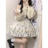 Lolita Dress Autumn And Winter New College Slams Hanging Skirt Sweet Open Shoulder Ponum Cake Skirt Girl
