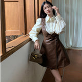 French Retro British Style Two Sets Of 2025 Autumn New Fashion Shirt Shirt Vest Dress Dress