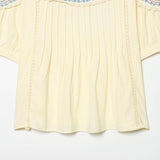 Spring New Embroidery Round Collar Collar Loose Top 5770025