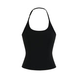 Korean Suit Strapped Knitted Cardigan T-Shirt Women Hanging Neck Hanging Slings Feel Leisure Pants Anti-Walking Half-Dress Skirt