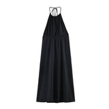 Summer New Vertical Hanging Neck Solid Dress 2935211