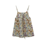 2026 Summer New Sen With Sweet Loose Lazy Wind Chopped In The Long Sleeve Vest Sleeveless Print Top