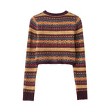 BSK&TRAF Women's Clothing 2025 New Sweater Retro Fashion Knitted 5755144