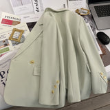 High-Level Green Explosion Of Famous Casual Blazer Women's Spring And Autumn Design Sense Of Small Loose Thin Suit Suit Suit