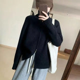 Fashion Zipper Knit Coat Top Sweater Women's Autumn And Winter New High-End Design Casual Knitting Cardigan Tide