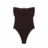 Summer New Metal Collar Repair Body One-Suit Swimsuit 0167216