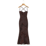 BSK&TRAF Women's Summer 2026 New French Fashion Heavy Industry Fish Bone Steel Embroidery Dress Suspension
