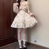 Lolita Dress Autumn And Winter New College Slams Hanging Skirt Sweet Open Shoulder Ponum Cake Skirt Girl