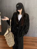 Standing Leaster Sweater Cardigan Women's New Loose Lanky Soft Slim Thick Thin Sweater Jacket In Autumn And Winter 2025