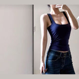 W461, Wide Strap Sling Vest Women Summer Wearing Hottie Slimming Snuffless Fitness