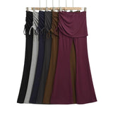 Spice Girls Summer New Side Draw Rope Hanging Yoga Trousers Low Waist Slim Slim Thin Trumpet Trousers