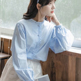 The Beginning Of The School Season Shirt Women's Spring And Autumn Design Sense Of Small Loose Shirt Small Shirt College Style Thin