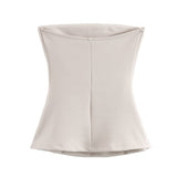 Spring New Double-Sided Cloth Solid-Colored Dressing-Wrapped Top 3641312