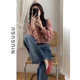 Broken Flower Shirt Female Niche Summer New Chic Temperament Long-Sleeved Blouse Spring And Autumn French Beautiful Small Blouse