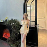 2026 Autumn New High-End Folding Mesh Splicing Dress One-Word Vneck Small Dress With Coat