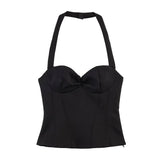Spring New Wave Point Hanging Neck Top 2732045 High-Waisted Shorts 4661436