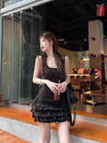 White Lace Splicing Sling Dress Women 2026 Spring New Ballet Style Showing Thin Pony Cake Short Skirt